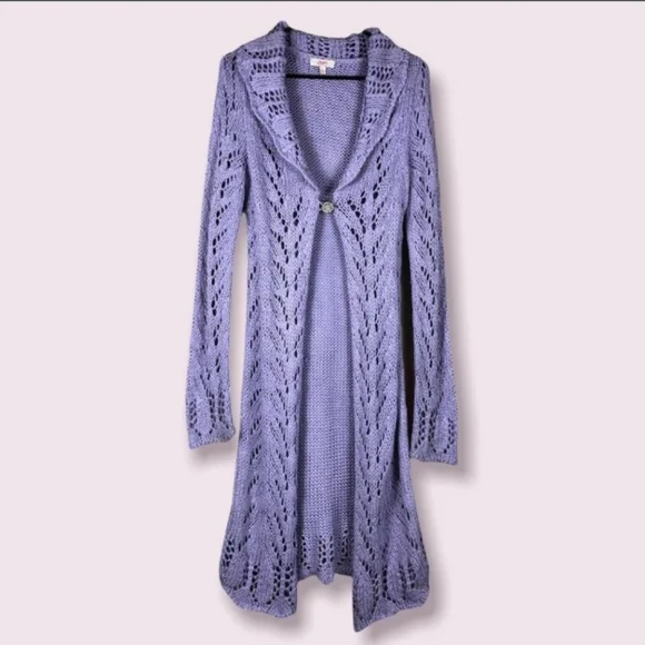 Vintage Y2K Candies Lavender Open-Knit Sweater - Picture 15 of 16